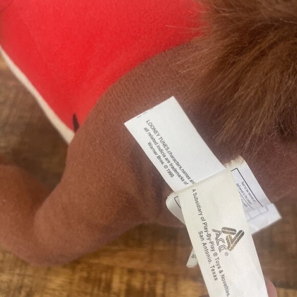 Vintage Looney Tunes Plush Tazmanian Devil Taz Stuffed Animal Santa Christmas 8" - Picture 8 of 9